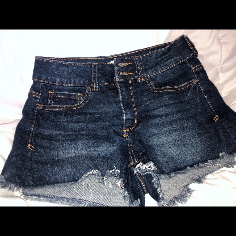 Mudd Dark Wash Distressed Denim Shorts